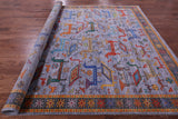 Grey Persian Fine Serapi Hand Knotted Wool Rug - 8' 11" X 11' 6" - Golden Nile