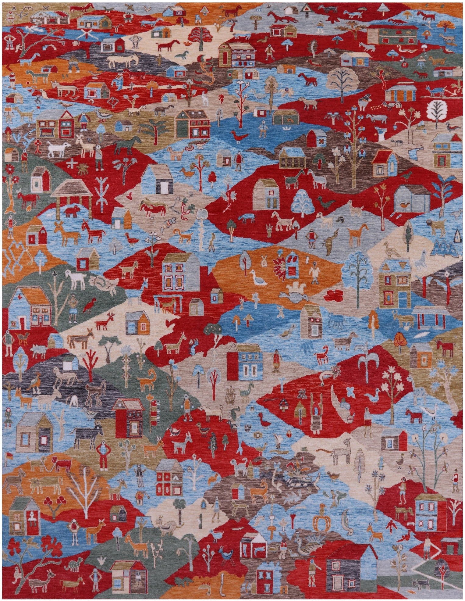 Tribal Persian Gabbeh Hand Knotted Wool Rug - 8' 0" X 10' 2" - Golden Nile