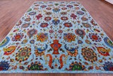 Blue Persian Tabriz Hand Knotted Wool Rug - 10' 0" X 14' 6" - Golden Nile