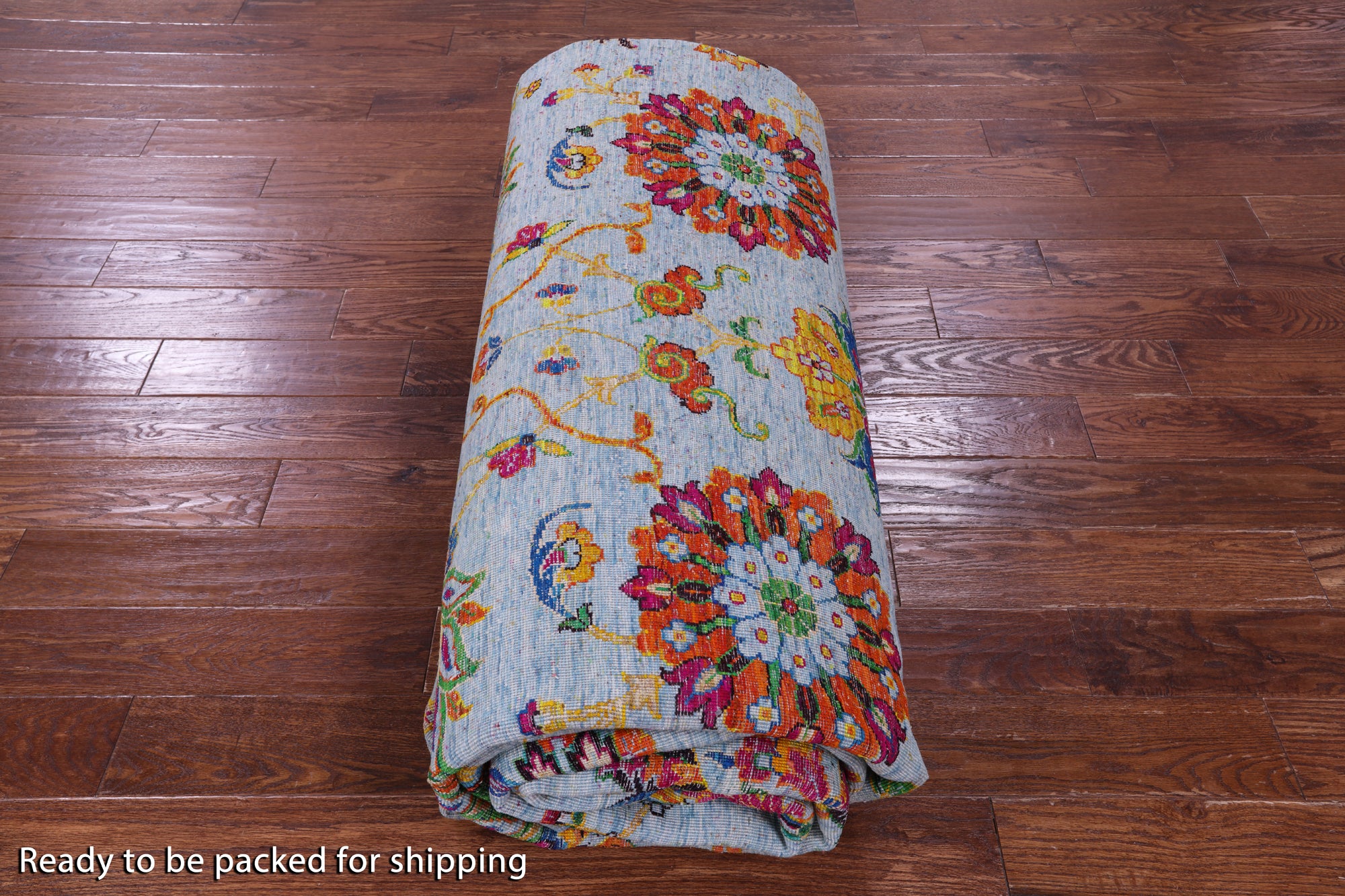 Blue Persian Tabriz Hand Knotted Wool Rug - 10' 0" X 14' 6" - Golden Nile