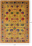 Gold Persian Tabriz Hand Knotted Wool & Silk Rug - 6' 2" X 9' 1" - Golden Nile