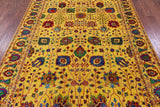 Gold Persian Tabriz Hand Knotted Wool & Silk Rug - 6' 2" X 9' 1" - Golden Nile