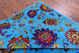 Blue Persian Tabriz Handmade Wool & Silk Rug - 10' 1" X 14' 2" - Golden Nile
