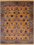 Gold Persian Tabriz Handmade Wool & Silk Rug - 8' 1" X 10' 3" - Golden Nile