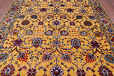 Gold Persian Tabriz Handmade Wool & Silk Rug - 8' 1" X 10' 3" - Golden Nile