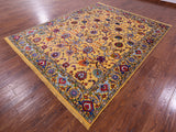 Gold Persian Tabriz Handmade Wool & Silk Rug - 8' 1" X 10' 3" - Golden Nile