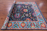 Blue Persian Tabriz Handmade Wool & Silk Rug - 8' 3" X 10' 4" - Golden Nile