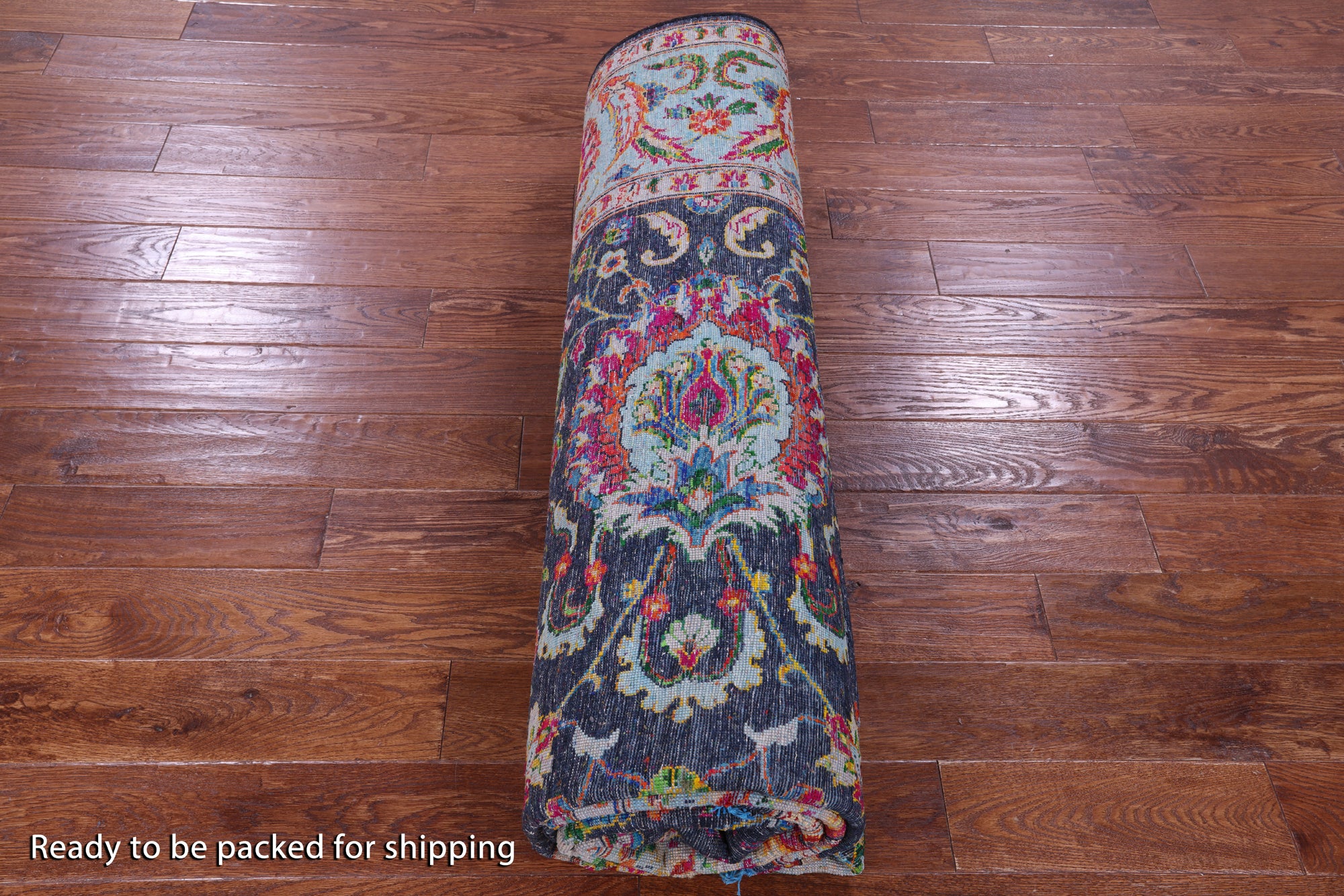 Blue Persian Tabriz Handmade Wool & Silk Rug - 8' 3" X 10' 4" - Golden Nile