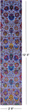Blue Persian Tabriz Hand Knotted Wool & Silk Runner Rug - 2' 6" X 12' 3" - Golden Nile