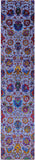 Blue Persian Tabriz Hand Knotted Wool & Silk Runner Rug - 2' 6" X 12' 3" - Golden Nile