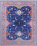 Blue Kazak Handmade Wool Rug - 12' 2" X 15' 3" - Golden Nile