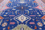 Blue Kazak Handmade Wool Rug - 12' 2" X 15' 3" - Golden Nile