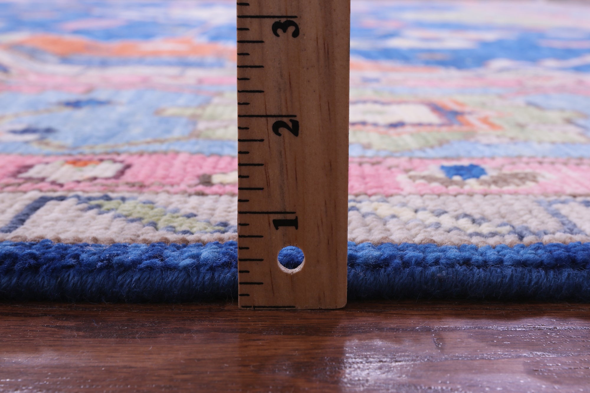 Blue Kazak Handmade Wool Rug - 12' 2" X 15' 3" - Golden Nile