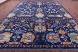 Blue Persian Fine Serapi Hand Knotted Wool Rug - 12' 4" X 15' 4" - Golden Nile