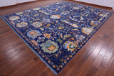 Blue Persian Fine Serapi Hand Knotted Wool Rug - 12' 4" X 15' 4" - Golden Nile