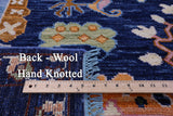 Blue Persian Fine Serapi Hand Knotted Wool Rug - 12' 4" X 15' 4" - Golden Nile