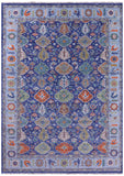 Blue Turkish Oushak Hand Knotted Wool Rug - 10' 3" X 14' 0" - Golden Nile