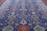 Blue Turkish Oushak Hand Knotted Wool Rug - 10' 3" X 14' 0" - Golden Nile