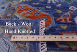 Blue Turkish Oushak Hand Knotted Wool Rug - 10' 3" X 14' 0" - Golden Nile