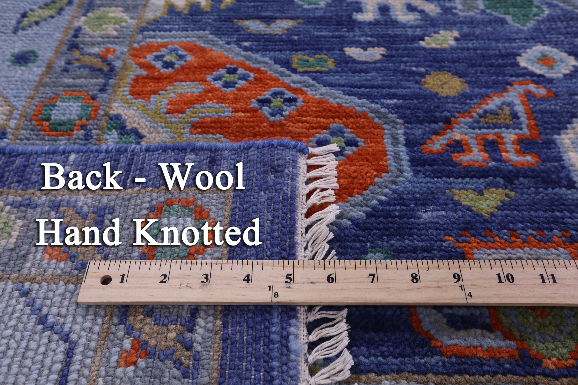 Blue Turkish Oushak Hand Knotted Wool Rug - 10' 3" X 14' 0" - Golden Nile