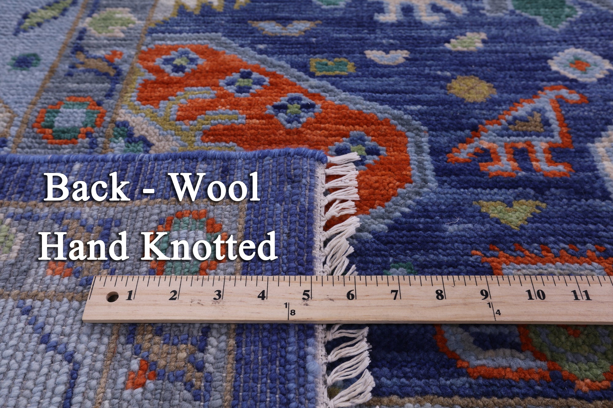Blue Turkish Oushak Hand Knotted Wool Rug - 10' 3" X 14' 0" - Golden Nile