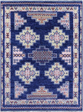 Blue Southwest Navajo Design Gabbeh Hand Knotted Wool Rug - 9' 4" X 12' 2" - Golden Nile