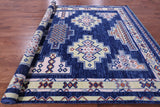 Blue Southwest Navajo Design Gabbeh Hand Knotted Wool Rug - 9' 4" X 12' 2" - Golden Nile