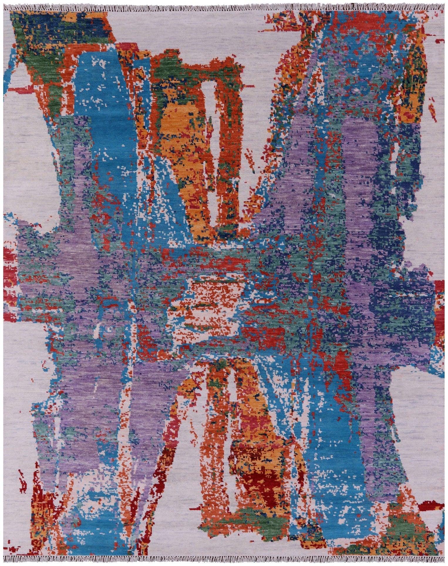 Abstract Contemporary Hand Knotted Wool Rug - 8' 1" X 10' 0" - Golden Nile