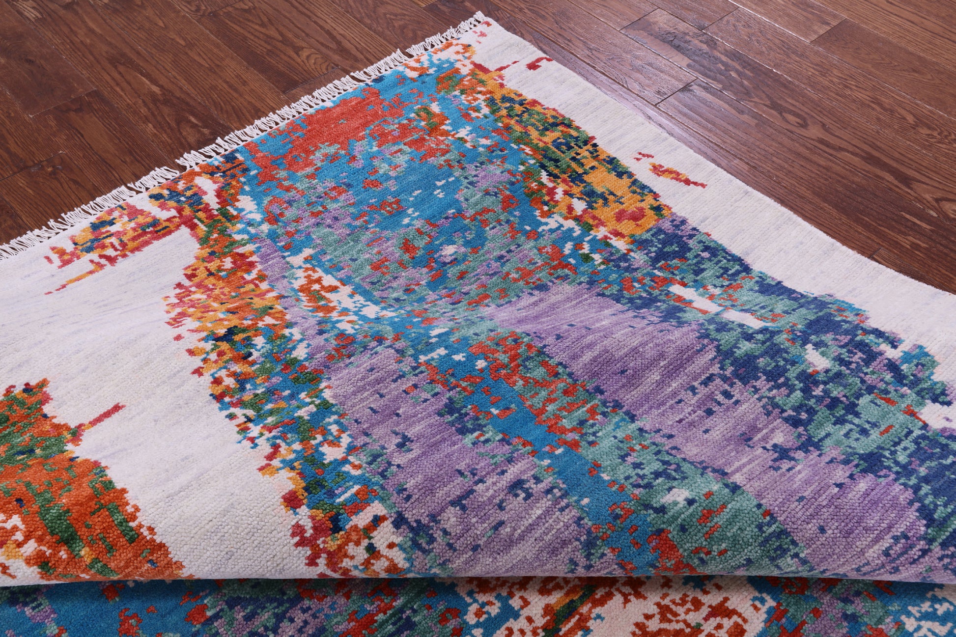 Abstract Contemporary Hand Knotted Wool Rug - 8' 1" X 10' 0" - Golden Nile