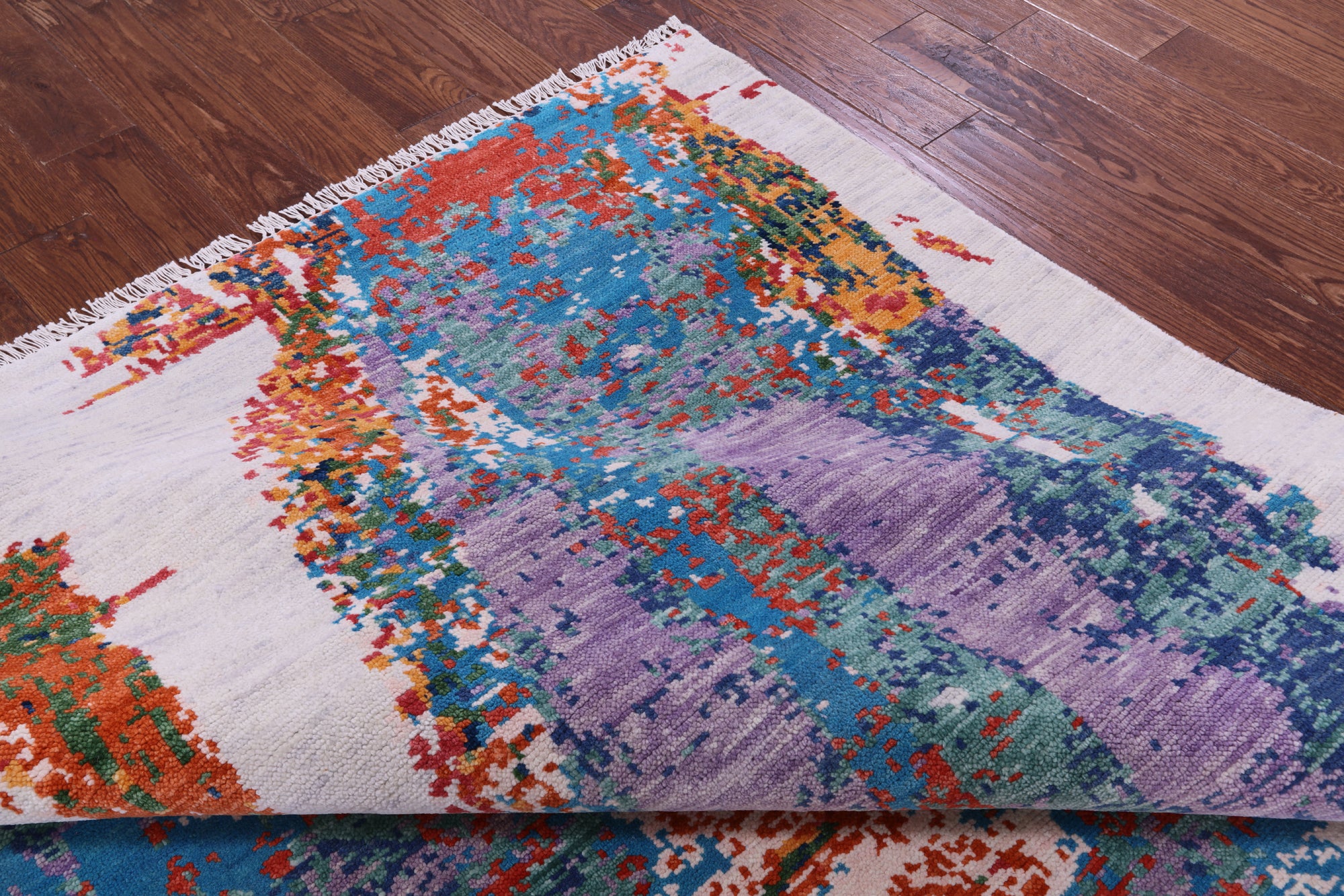 Abstract Contemporary Hand Knotted Wool Rug - 8' 1" X 10' 0" - Golden Nile
