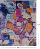Abstract Contemporary Hand Knotted Wool Rug - 8' 0" X 9' 10" - Golden Nile