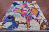 Abstract Contemporary Hand Knotted Wool Rug - 8' 0" X 9' 10" - Golden Nile