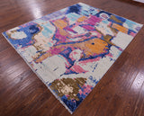 Abstract Contemporary Hand Knotted Wool Rug - 8' 0" X 9' 10" - Golden Nile