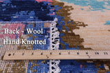 Abstract Contemporary Hand Knotted Wool Rug - 8' 0" X 9' 10" - Golden Nile