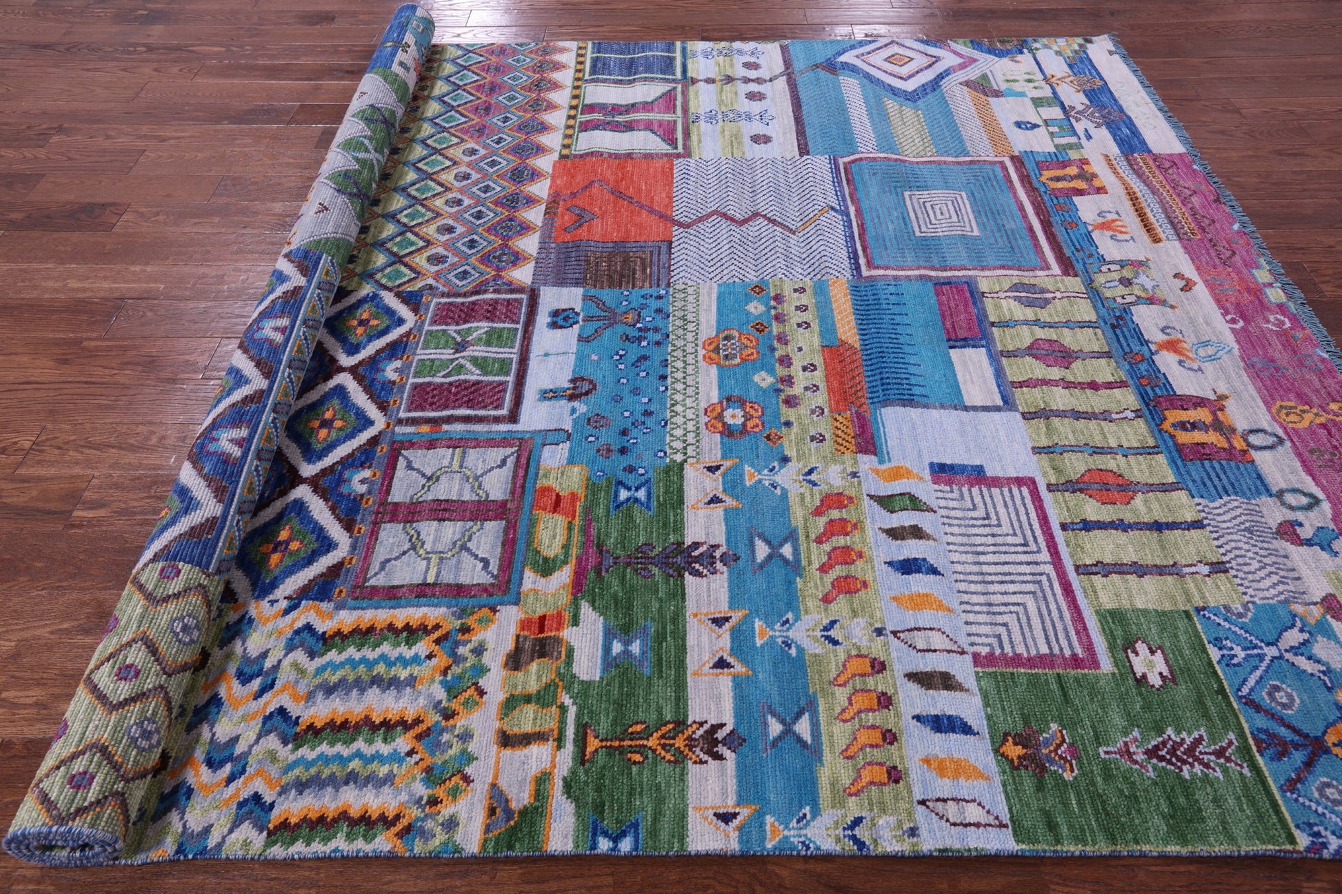 Tribal Moroccan Hand Knotted Wool Rug - 8' 1" X 10' 3" - Golden Nile