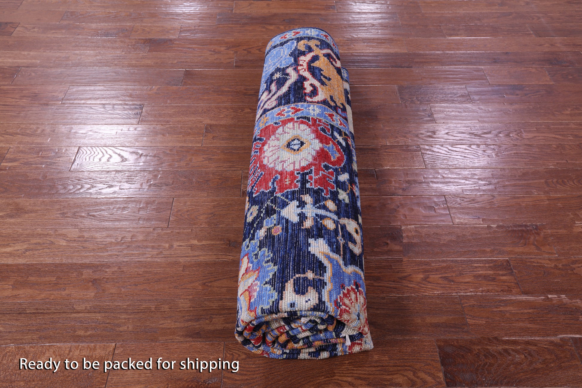Blue Turkish Oushak Hand Knotted Wool Rug - 8' 2" X 10' 4" - Golden Nile