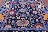 Blue Turkish Oushak Hand Knotted Wool Rug - 8' 2" X 10' 4" - Golden Nile