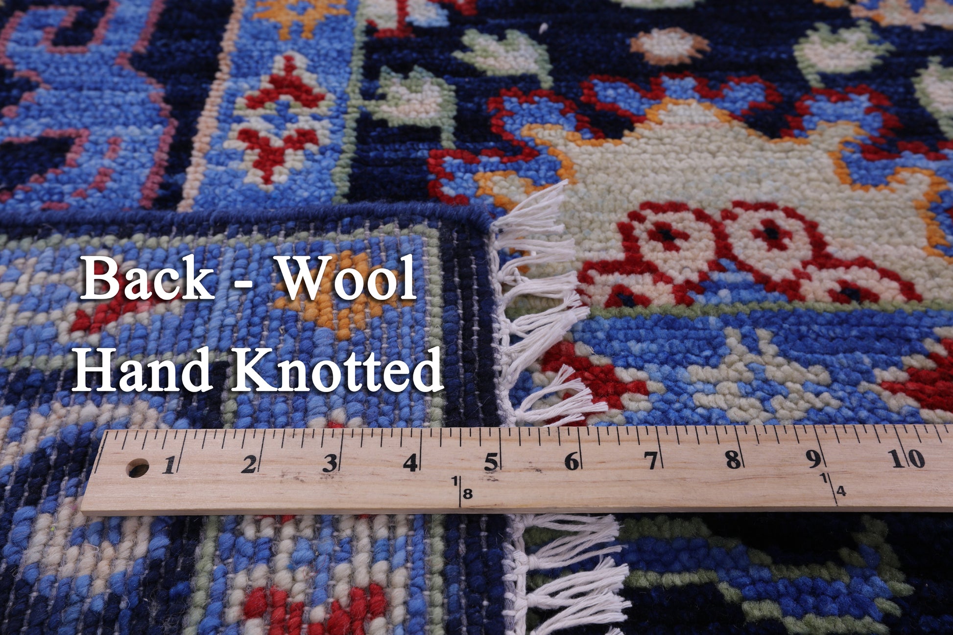 Blue Turkish Oushak Hand Knotted Wool Rug - 8' 2" X 10' 4" - Golden Nile