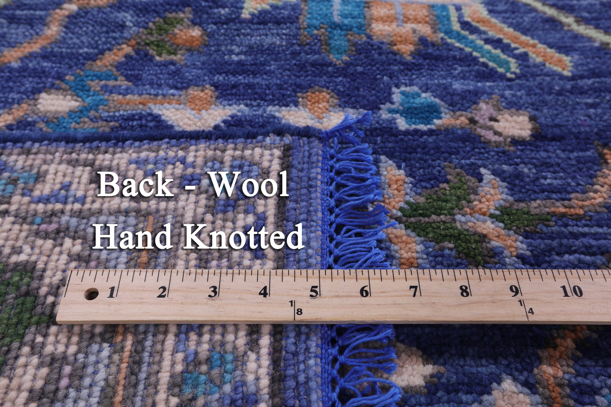 Blue Persian Fine Serapi Hand Knotted Wool Rug - 8' 0" X 10' 4" - Golden Nile