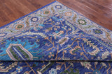 Blue Persian Fine Serapi Hand Knotted Wool Rug - 8' 0" X 10' 4" - Golden Nile