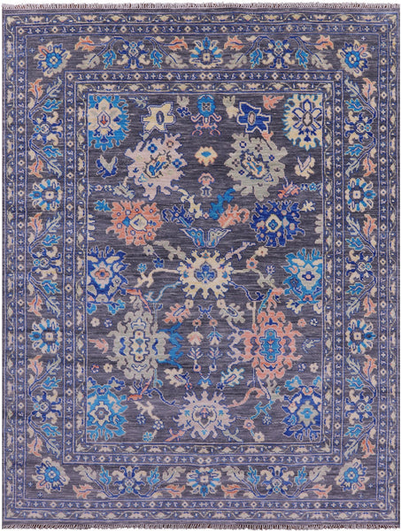 Grey Turkish Oushak Hand Knotted Wool Rug - 8' 1" X 10' 6" - Golden Nile