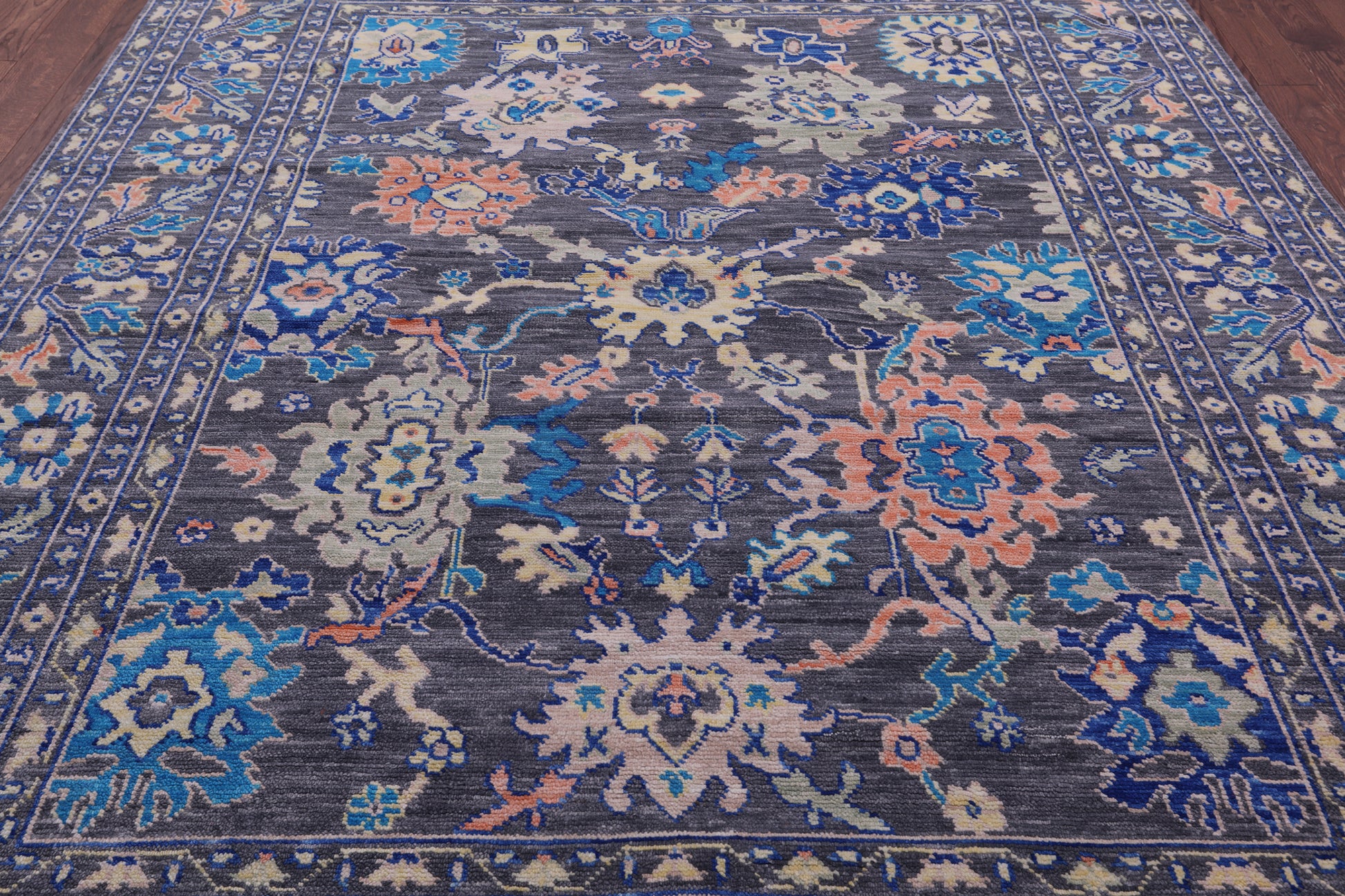 Grey Turkish Oushak Hand Knotted Wool Rug - 8' 1" X 10' 6" - Golden Nile