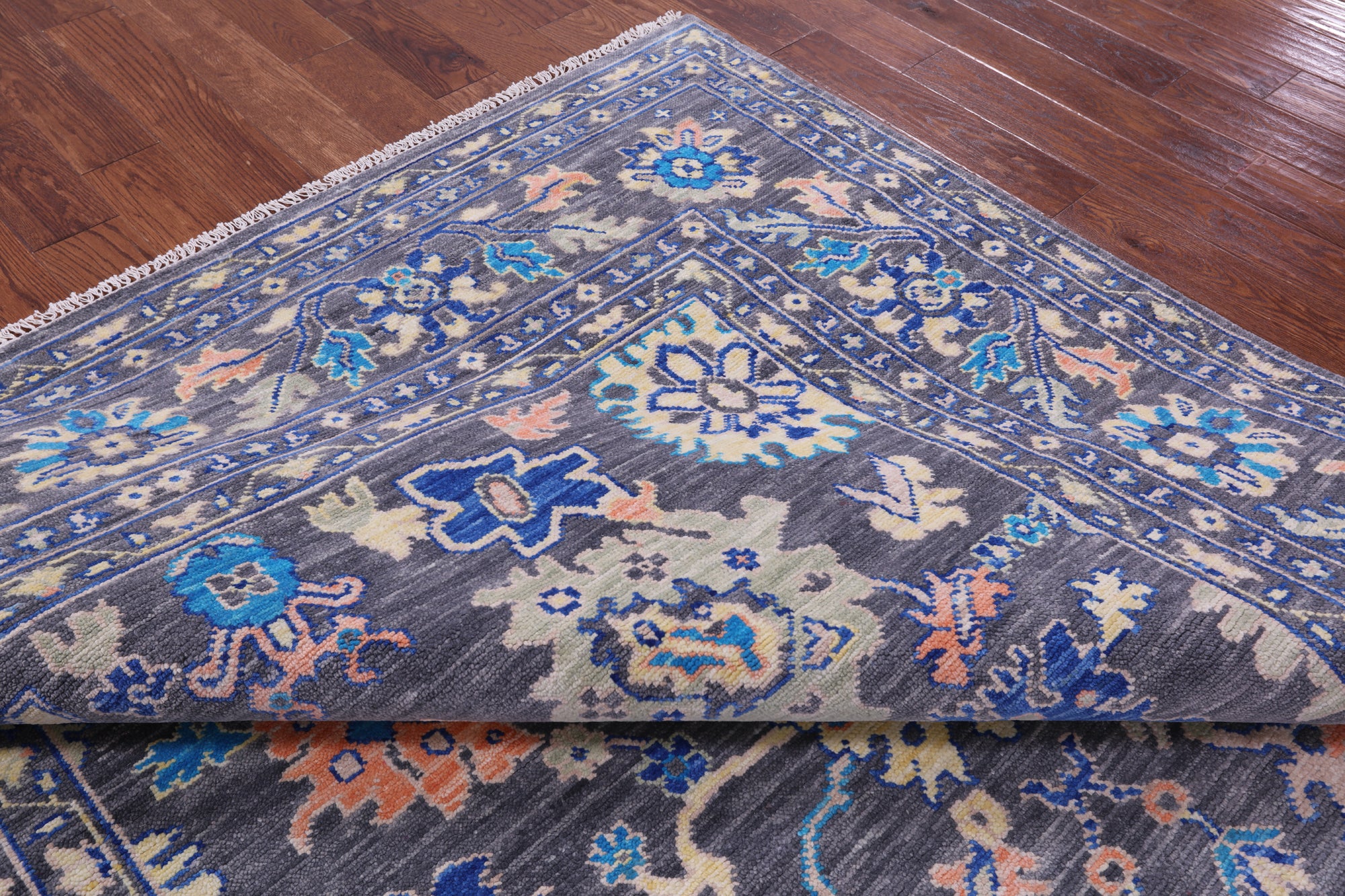 Grey Turkish Oushak Hand Knotted Wool Rug - 8' 1" X 10' 6" - Golden Nile