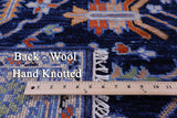 Blue Persian Fine Serapi Hand Knotted Wool Rug - 8' 1" X 10' 1" - Golden Nile