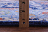 Blue Persian Fine Serapi Hand Knotted Wool Rug - 8' 1" X 10' 1" - Golden Nile