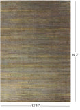 Gold Savannah Grass Hand Knotted Wool & Silk Rug - 13' 11" X 20' 2" - Golden Nile