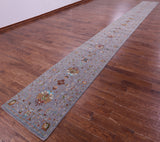 Grey Persian Tabriz Handmade Wool Runner Rug - 2' 6" X 27' 4" - Golden Nile