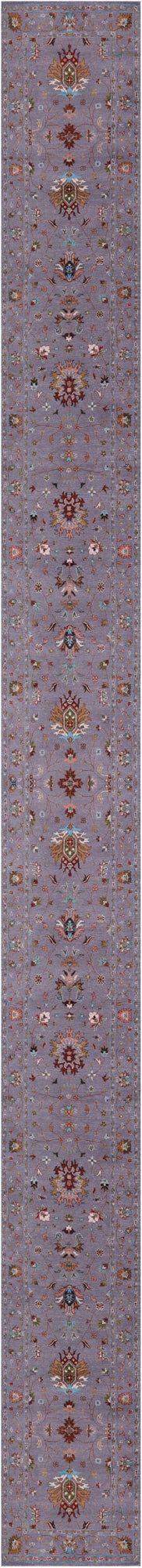 Grey Persian Tabriz Handmade Wool Runner Rug - 2' 6" X 27' 4" - Golden Nile