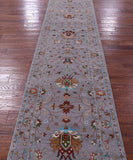 Grey Persian Tabriz Hand Knotted Wool Runner Rug - 2' 8" X 27' 4" - Golden Nile