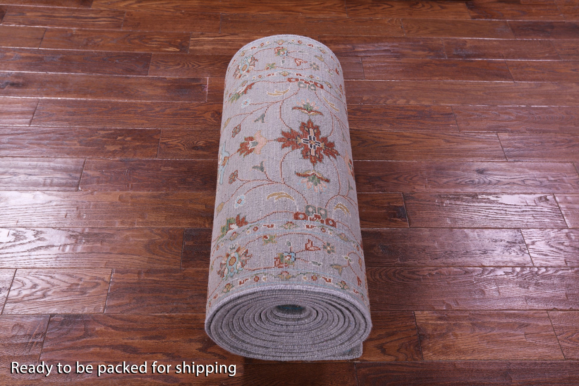 Grey Persian Tabriz Hand Knotted Wool Runner Rug - 2' 8" X 27' 4" - Golden Nile